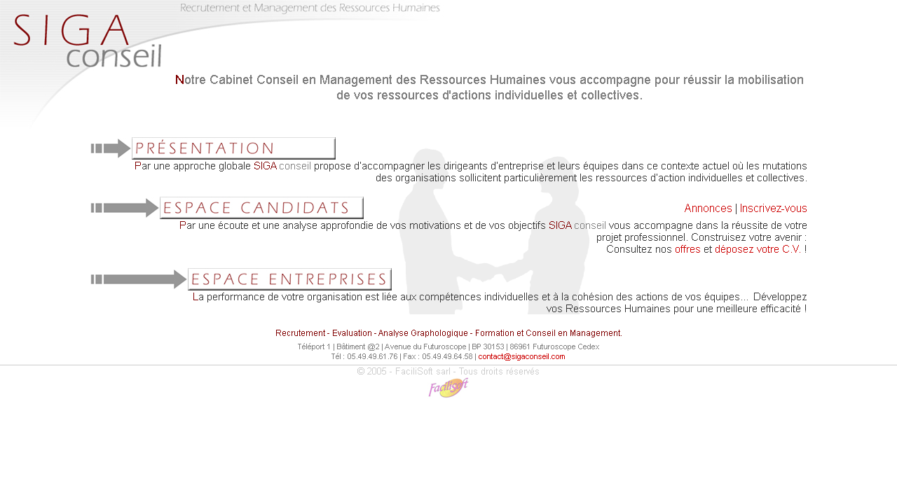 Capture d'écran de http://www.sigaconseil.com/ 